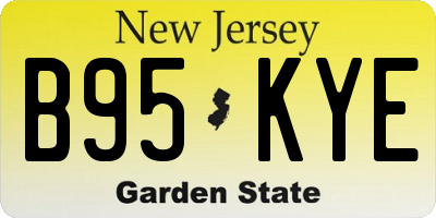 NJ license plate B95KYE