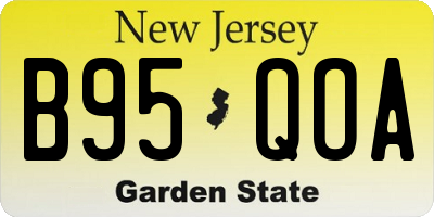NJ license plate B95QOA