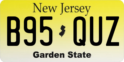 NJ license plate B95QUZ