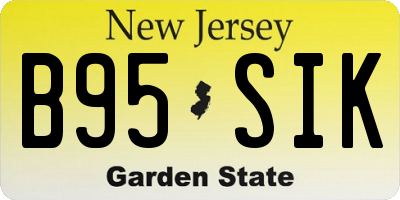 NJ license plate B95SIK