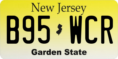 NJ license plate B95WCR
