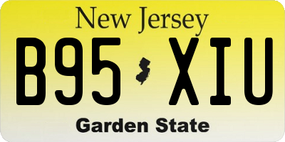 NJ license plate B95XIU