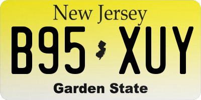 NJ license plate B95XUY