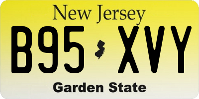 NJ license plate B95XVY
