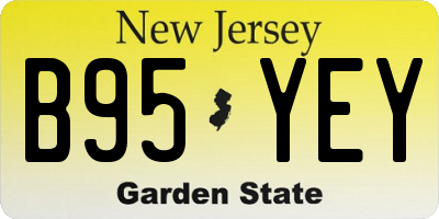 NJ license plate B95YEY