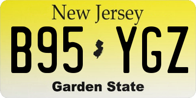 NJ license plate B95YGZ