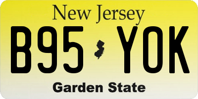 NJ license plate B95YOK