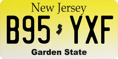 NJ license plate B95YXF