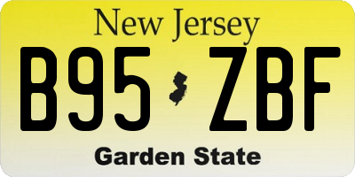 NJ license plate B95ZBF