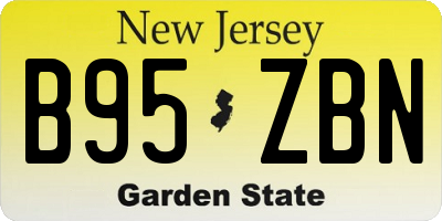 NJ license plate B95ZBN