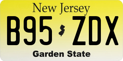 NJ license plate B95ZDX