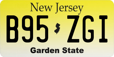 NJ license plate B95ZGI