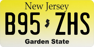 NJ license plate B95ZHS