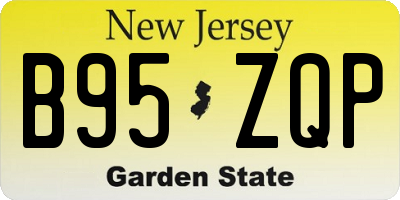 NJ license plate B95ZQP
