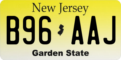 NJ license plate B96AAJ