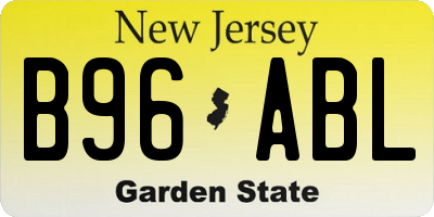 NJ license plate B96ABL