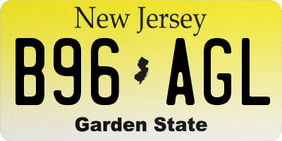 NJ license plate B96AGL