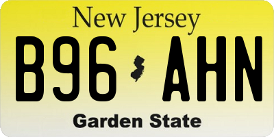 NJ license plate B96AHN