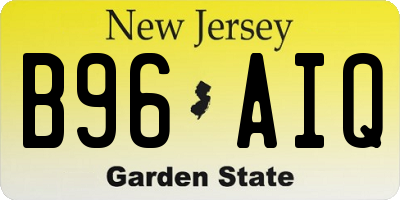 NJ license plate B96AIQ