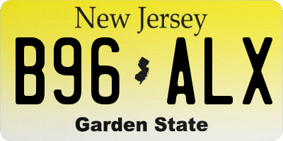 NJ license plate B96ALX
