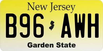 NJ license plate B96AWH