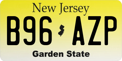 NJ license plate B96AZP