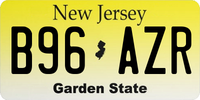 NJ license plate B96AZR