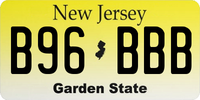 NJ license plate B96BBB