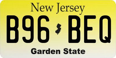 NJ license plate B96BEQ