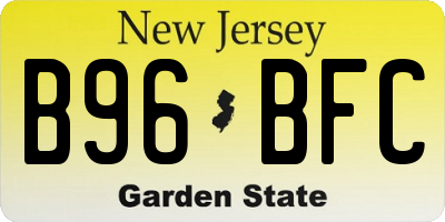 NJ license plate B96BFC
