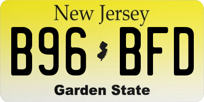 NJ license plate B96BFD