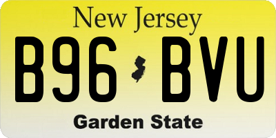 NJ license plate B96BVU