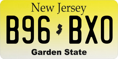 NJ license plate B96BXO