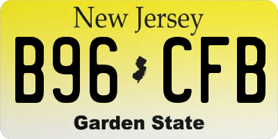 NJ license plate B96CFB