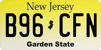 NJ license plate B96CFN