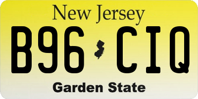 NJ license plate B96CIQ
