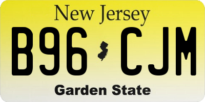 NJ license plate B96CJM