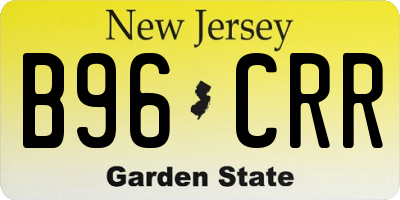 NJ license plate B96CRR