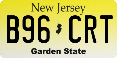NJ license plate B96CRT