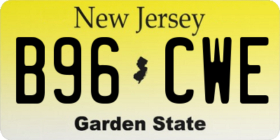 NJ license plate B96CWE