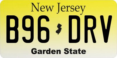 NJ license plate B96DRV