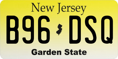 NJ license plate B96DSQ