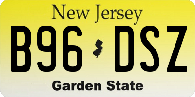 NJ license plate B96DSZ