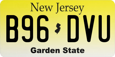 NJ license plate B96DVU