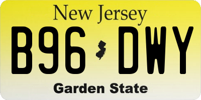NJ license plate B96DWY