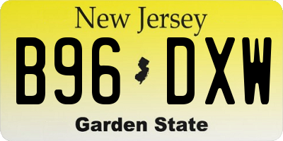 NJ license plate B96DXW