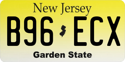 NJ license plate B96ECX