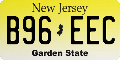 NJ license plate B96EEC