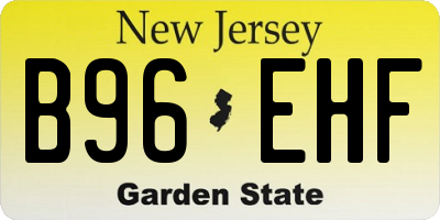 NJ license plate B96EHF