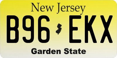 NJ license plate B96EKX